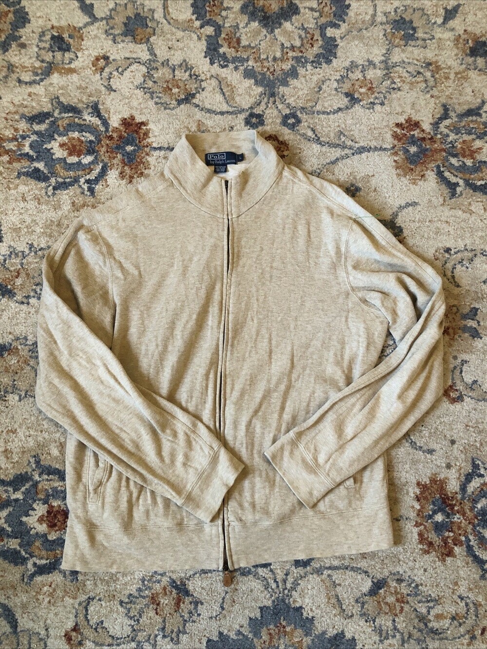 Polo Ralph Lauren Men's Beige Full Zip Jacket Size Large